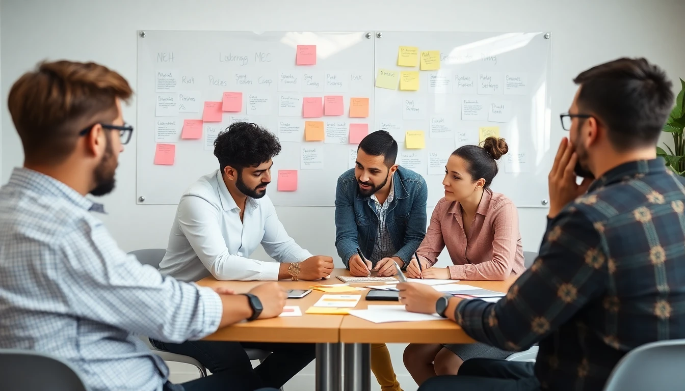 Equipo en reunión creativa